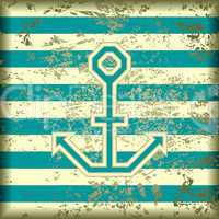 Anchor on a striped background