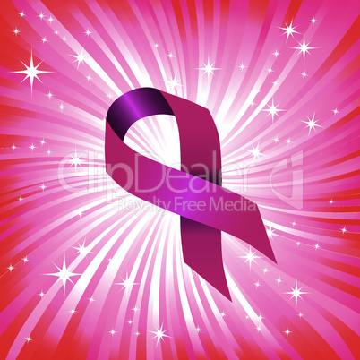 Breast cancer ribbon star background vector illustration.