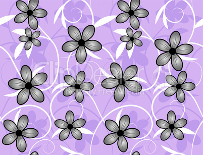 Vector seamless flower background pattern