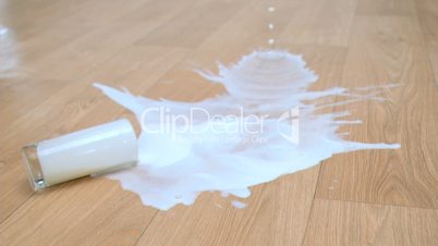 Milk in super slow motion splashing