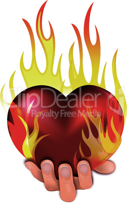 Heart love in fire icon gift to woman