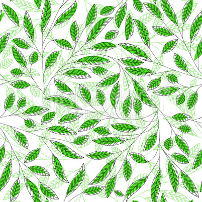 Leaf floral abstract seamless vector background.