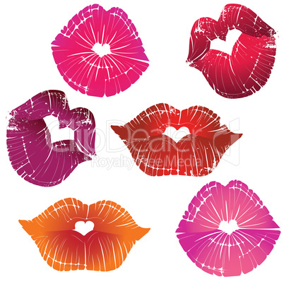 Lip print heart