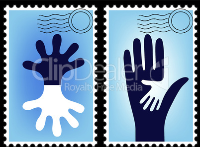 Postage stamp vector, post card.
