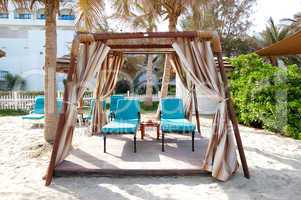 Hut on the beach of luxury hotel, Ajman, UAE