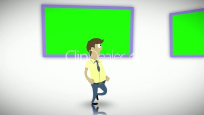 Chroma key screens with a character