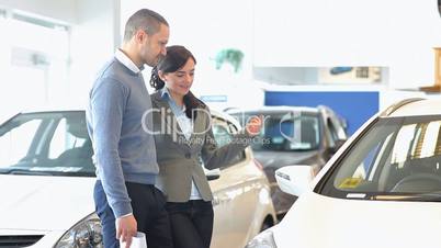 Couple looking for a car