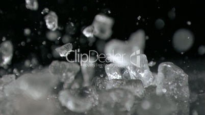 Ice falling in super slow motion