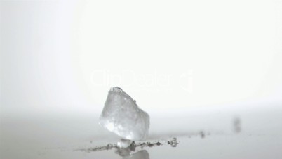 Ice smashing in super slow motion
