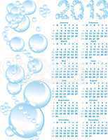 calendar 2013  on blue bubble background