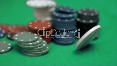 Dealer chip turning in super slow motion