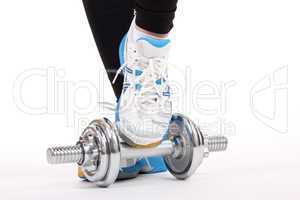 Shoes with barbell
