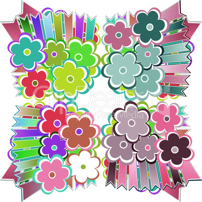 Vector seamless flowers vector abstract background pattern