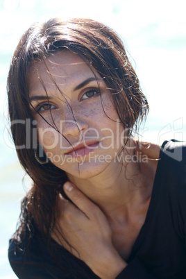 beautiful girl in black gown