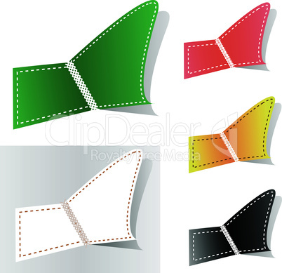 Set of colorful tag labels. Vector abstract illustration