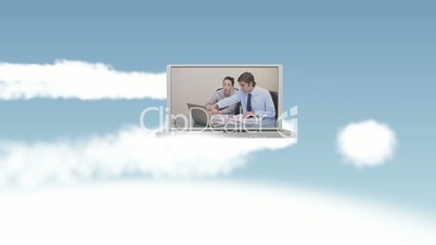Videos of business people in the clouds