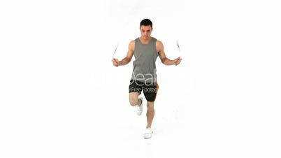 Man jumping with a skipping rope