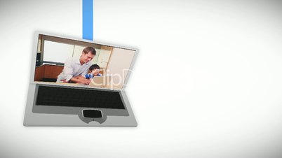 Video of family in a laptop