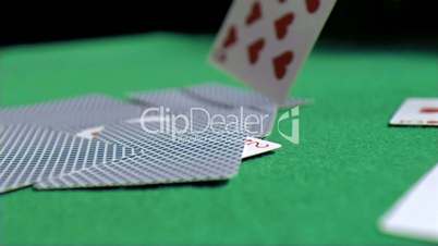 Card in super slow motion dropping