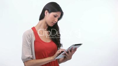 Woman using an ebook