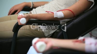 Close up of a blood donor