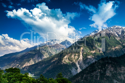 India.Mountains and clouds.