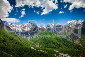 India.Mountains and clouds.