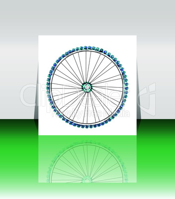 Bike wheel - vector illustration - flyer or cover