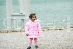 Little girl wearing winter outwear