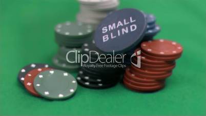 Small blind chip thrown in super slow motion