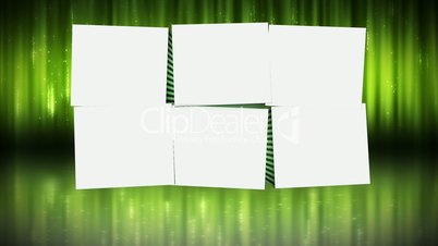 Blank cubes against green light background
