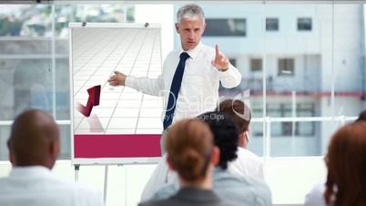 Businessman presenting a chart