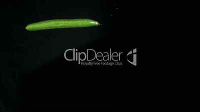 Cucumber rotating in super slow motion