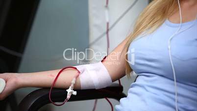 Patient being transfused