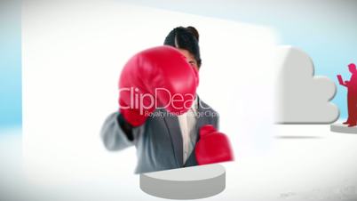 Videos of business people boxing