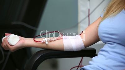 Patient receiving a transfusion
