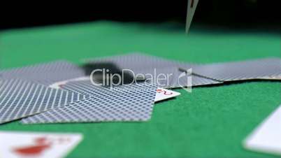 Playing card in super slow motion falling