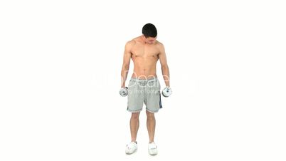 Man lifting dumbbells