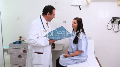 Doctor and a patient talking