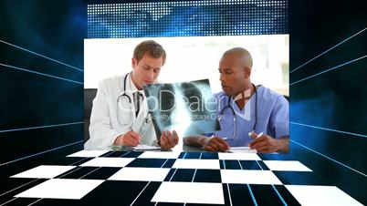Medical videos with a checkerboard