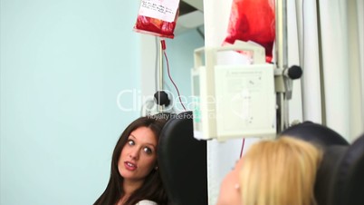 Female patients receiving a blood transfusion