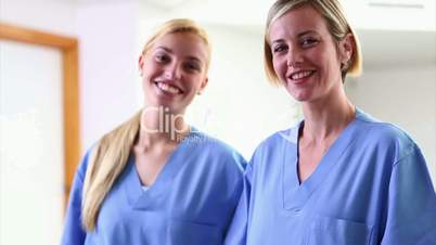 Nurses looking at camera while smiling
