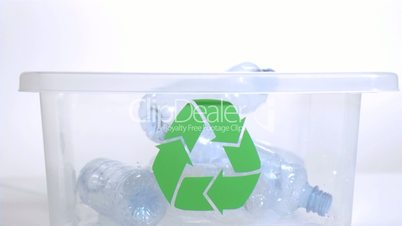 Bottle falling in super slow motion