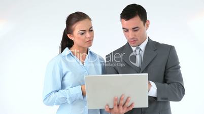 Business people working with a laptop