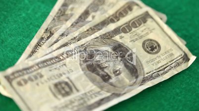Dollar bills spinning