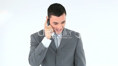 Businessman talking on a phone