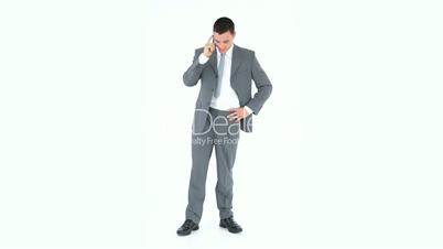 Businessman calling with his phone