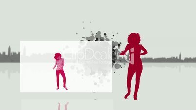 Video of women dancing and silhouettes