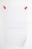 Blank paper with red pushpin