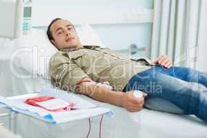 Transfused patient looking at the camera